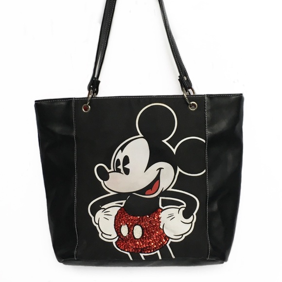 Disney Handbags - Disney Mickey Large Sequined Shoulder Bag Tote